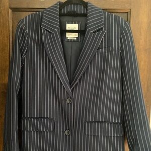 Abercrombie & Fitch Navy Stripe Boyfriend Blazer